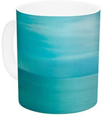 

Kess InHouse InHouse Iris Lehnhardt Calm Sea Blue Teal Ceramic Coffee, 11 oz, Multicolor Ceramic Mug(60 ml)