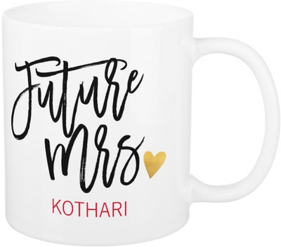 

Exoctic Silver Future Mrs.Kothari Ceramic Mug(325 ml), Black;red