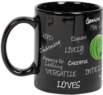 

Prithish Gemini Black Ceramic Mug(330 ml), Multicolor