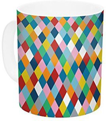 

Kess InHouse InHouse Project M Harlequin Ceramic Coffee, 11 oz, Multicolor Ceramic Mug(60 ml)