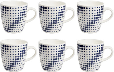 

La Platina Lp-D-215-CoffeeMugSet Bone China, Porcelain Mug(180 ml, Pack of 6), Multicolor