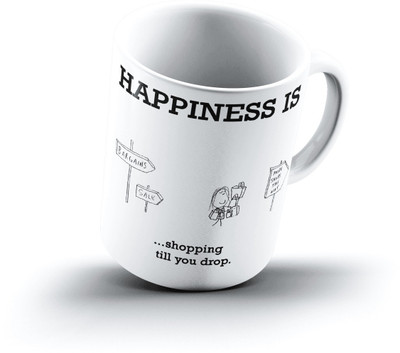 

Ucard Happiness Is1487 Bone China, Ceramic, Porcelain Mug(325 ml)