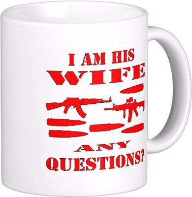 

Exoctic Silver N They Lived Happily Ever After C013 Ceramic Mug(300 ml), Red;white