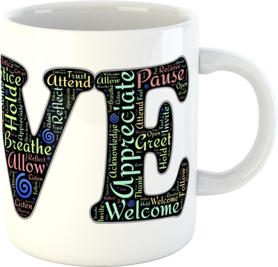 

Deeher Gifts love design 9 Ceramic Mug(330 ml), Multicolor