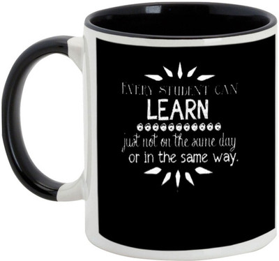 AllUPrints Teachers Day Gifts - Every Student Can Learn Ceramic Mug(325 ml), Black