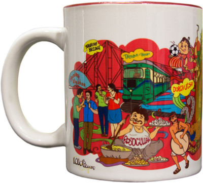 

Idiot Theory Amader Kolkata Ceramic Mug(350 ml), Maroon