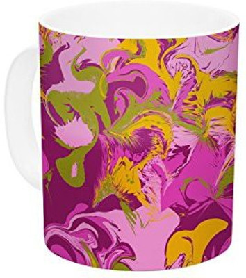 

Kess InHouse InHouse Anneline Sophia Marbleized in Plum Pink Purple Ceramic Coffee, 11 oz, Multicolor Ceramic Mug(60 ml)
