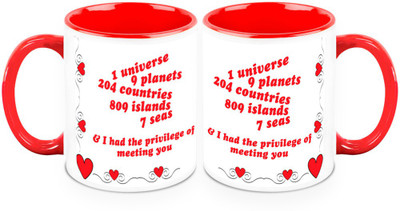 

Homesogood You Are Best In the Universe (Set of 2) Ceramic Mug(325 ml, Pack of 2)