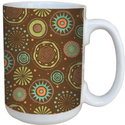 

Tree-Free Greetings Greetings 79220 Multi Dot Brown by Debbie Mumm Ceramic with Full-Sized Handle, 15-Ounce Ceramic Mug(60 ml), Multicolor