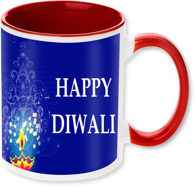 

Heyworlds happy diwali gifts 34 Ceramic Mug(325 ml), Multicolor
