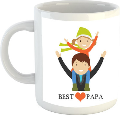 

Huppme Best Papa White Ceramic Mug(350 ml)