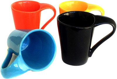 

KV ENTERPRISES1 KV06CDIP Ceramic Mug(250 ml, Pack of 4), Multicolor