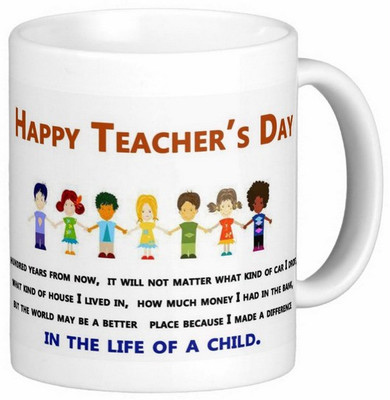 

Exoctic Silver Happy Teacher's Day 003 Ceramic Mug(300 ml), Multicolor