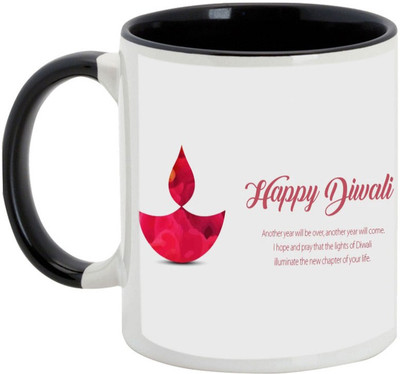 

AllUPrints Gifts For Diwali - May This Deepawali Add New Chapter In Your Life Ceramic Mug(325 ml), Black