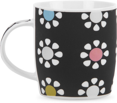 

Chrome Polka Dots Floral Ceramic Mug(330 ml), Multicolor