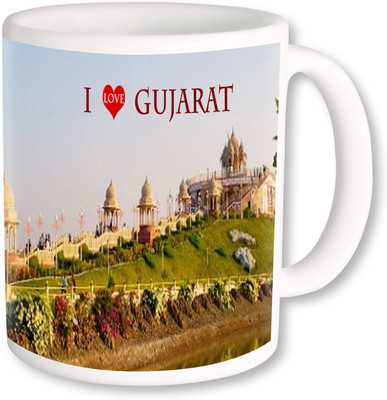 

PhotogiftsIndia I Love Gujarat With Temple 02 Ceramic Mug(325 ml), Multicolor