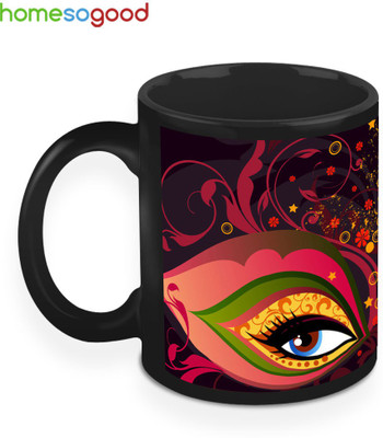 33% OFF on Homesogood Peacock Style Makeup Ceramic Mug(325 ml)