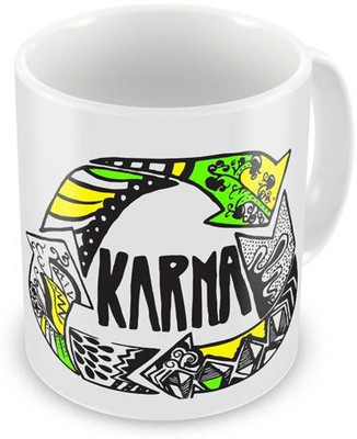 

ME&YOU Motivational Inspirational Morning Business Life Quote - Karma Coffee, 12 Oz, Perfect for Coffee and Tea Lovers - Great Cup for Him or Her At Home or Office Ceramic Mug(0.35 ml), White