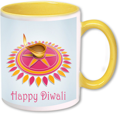 

Heyworlds happy diwali gifts 90 Ceramic Mug(325 ml), Multicolor