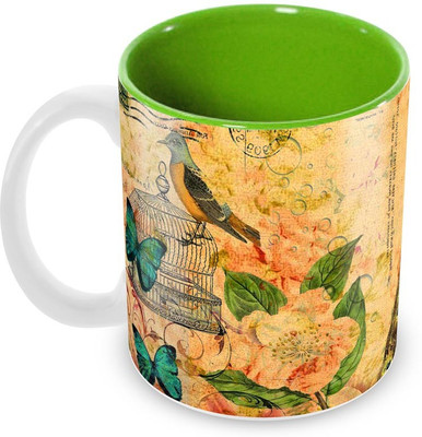 

Tuelip SK_Gp-IC-OrientalLilyVintagePeacock Ceramic Mug(350 ml), Multicolor