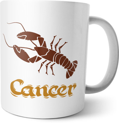 

Chiraiyaa Star Sign Cancer Ceramic Mug(300 ml), Multicolor