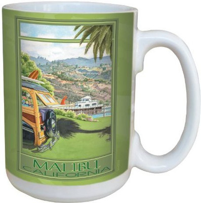 

Tree-Free Greetings Greetings lm43026 Vintage Malibu California Pier by Evelyn Jenkins Drew Ceramic with Full-Sized Handle, 15-Ounce, Multicolored Ceramic Mug(60 ml), Multicolor