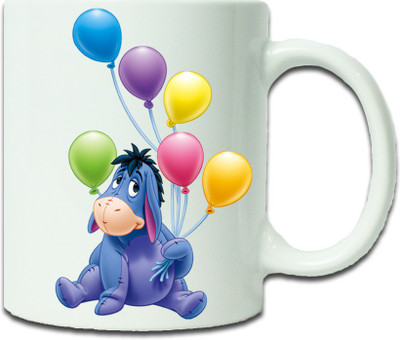 

Maison N Mode Ballon With Donkey Coffee Ceramic Mug(330 ml), Multicolor