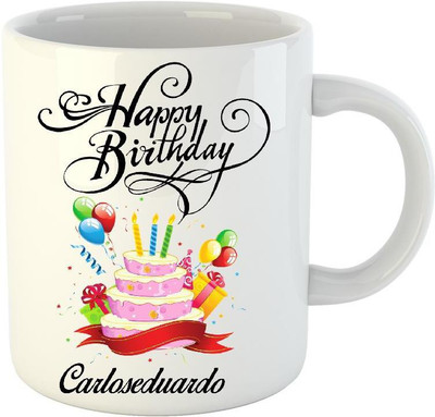 

HuppmeGift Happy Birthday Carloseduardo White (350 ml) Ceramic Mug(350 ml)
