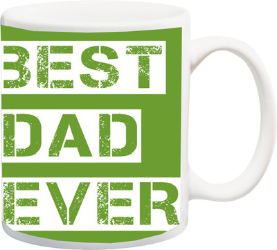 

ME&YOU Gift for father;Best Dad Ever Color HD printed Ceramic Mug(325 ml), Green;white