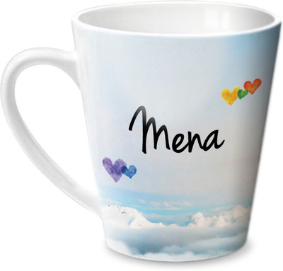 Hot Muggs Simply Love You Mena Conical Ceramic Mug(350 ml)