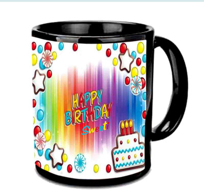 

Raj Laxmi Happy B'day Sweety Black Ceramic Mug(3.5 ml)