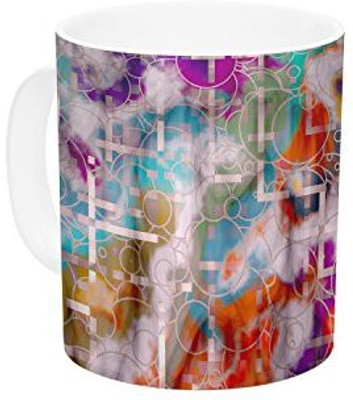 

Kess InHouse InHouse Michael Sussna Quantum Foam Rainbow Geometric Ceramic Coffee, 11 oz, Multicolor Ceramic Mug(60 ml)