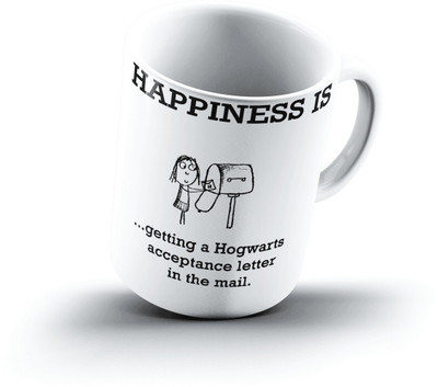 

Ucard Happiness Is1468 Bone China, Ceramic, Porcelain Mug(325 ml), Multicolor
