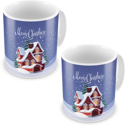 

Home India Printed Snow House Blue Coffees Pair 613 Ceramic Mug(300 ml, Pack of 2)