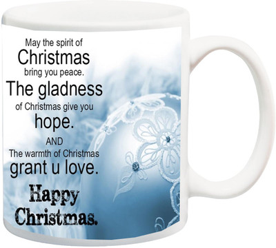 

ME&YOU Gift For family/Relative/friend;May the spirit of christmas bring you peace, printed Ceramic Mug(325 ml), Multicolor
