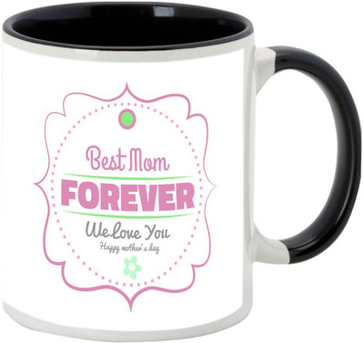 

AllUPrints Best Mom Forever Black Coffee Ceramic Mug(325 ml), Multicolor
