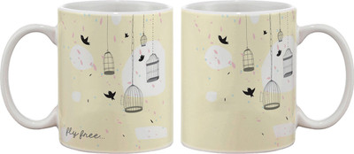 

Artifa Birds Flying From Cages Porcelain, Ceramic Mug(350 ml), Multicolor