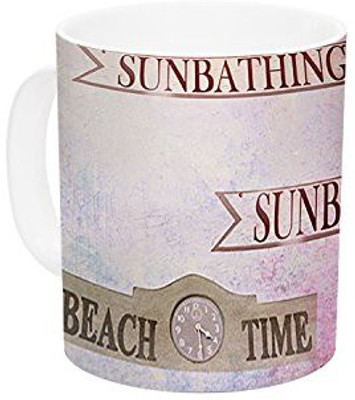 

Kess InHouse InHouse Marianna Tankelevich Beach Time Pink Purple Ceramic Coffee, 11 oz, Multicolor Ceramic Mug(60 ml)