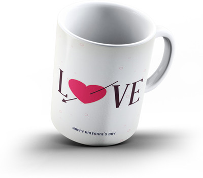 

Ucard Valentines Day Love649 Bone China, Ceramic, Porcelain Mug(325 ml), Multicolor