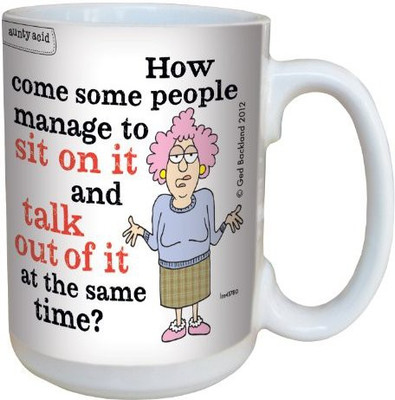 

Tree-Free Greetings Greetings lm43780 Hilarious Aunty Acid Sit on It by The Backland Studio Ceramic, 15-Ounce Ceramic Mug(60 ml), Multicolor