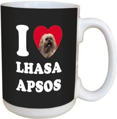 

Tree Free Free Greetings LM45080 I Heart Lhasa Apsos Ceramic with Full-Sized Handle, 15-Ounce, Tan Ceramic Mug(60 ml), Multicolor