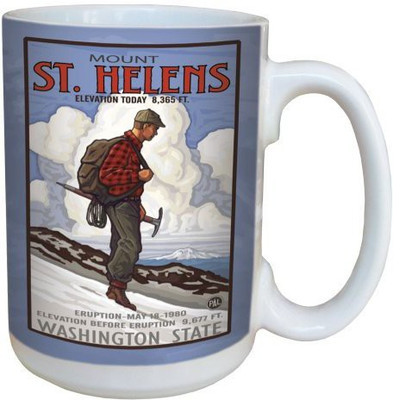 

Tree-Free Greetings Greetings 79396 Mount St. Helen's Climber by Paul A. Lanquist Ceramic with Full-Sized Handle, 15-Ounce, Multicolored Ceramic Mug(60 ml), Multicolor