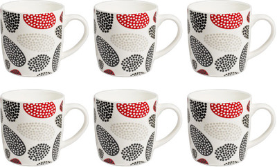 

La Platina Lp-C-201-CoffeeMugSet Bone China, Porcelain Mug(180 ml, Pack of 6), Multicolor