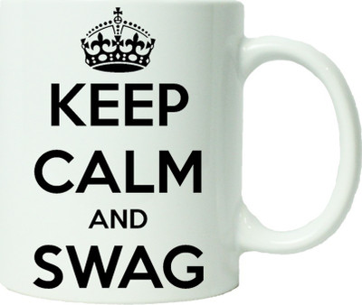 

Maison N Mode Keep Calm And Swag Coffee Ceramic Mug(330 ml), Multicolor