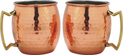 

Veda Home & Lifestyle VEDA COPPER MULE MUG SET Copper Mug(900 ml, Pack of 2), Brown