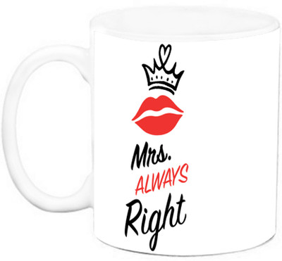 

EFW MRS. RIGHT Ceramic Mug(325 ml), White