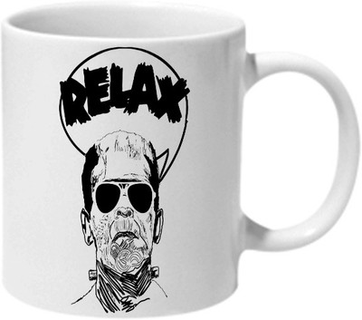 

Mooch Wale Frankiestein Say Relax Ceramic Mug(325 ml), Multicolor