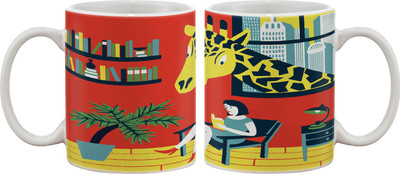 

Artifa Giraffe Looking From Window Porcelain, Ceramic Mug(350 ml), Multicolor