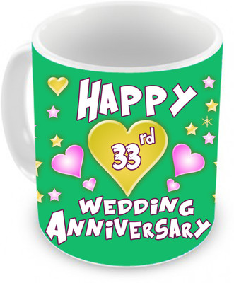 57% OFF on TIED RIBBONS Gift for 33st Happy Anniversary Ceramic Coffee Mug(350 ml)
