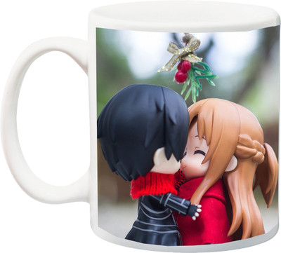 

ME&YOU Cute Couple Lovely Kiss Beautiful Print Ceramic Mug(325 ml), Multicolor